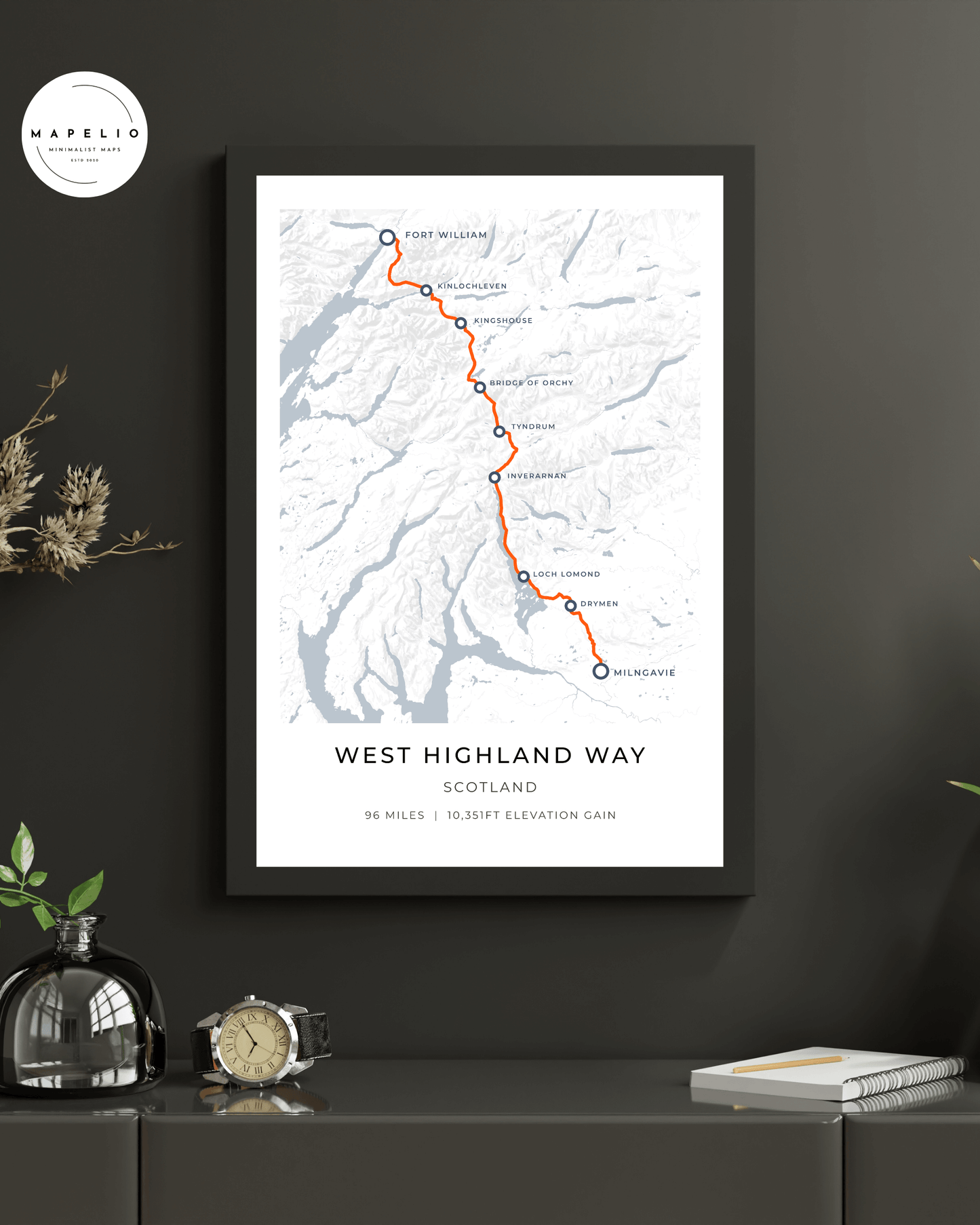 West Highland Way - Route Map Print