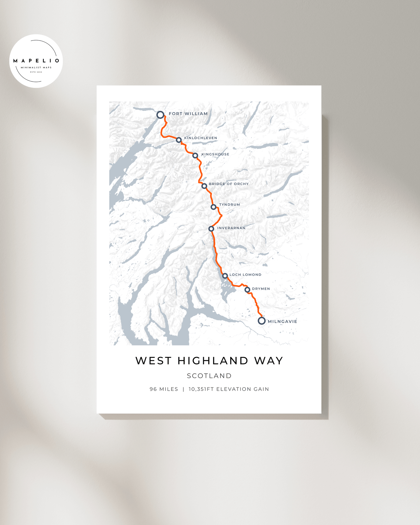 West Highland Way - Route Map Print