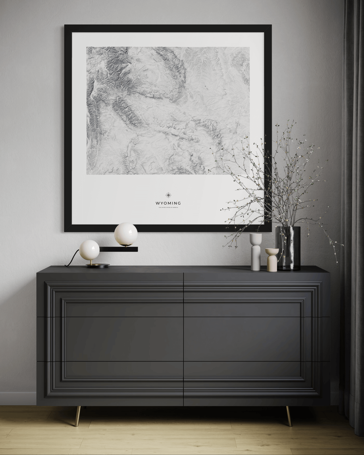 Wyoming - Fine Art Topographical Map Print