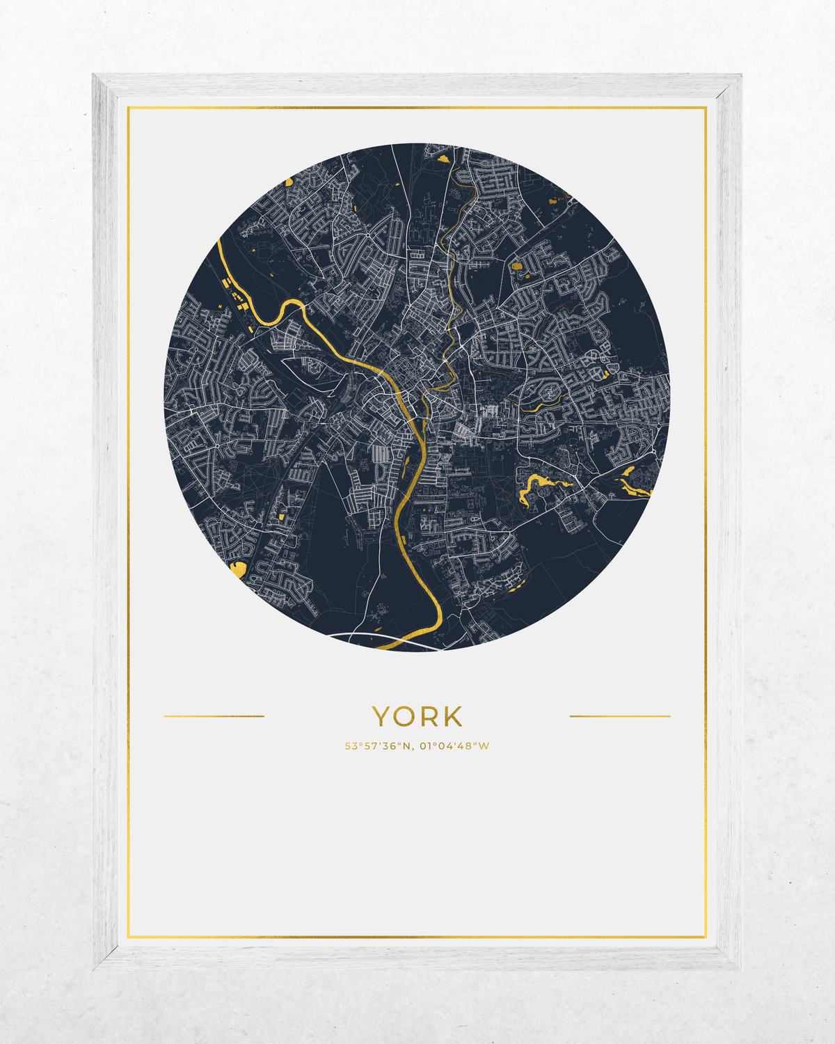 York - Gold Fine Art Map Print
