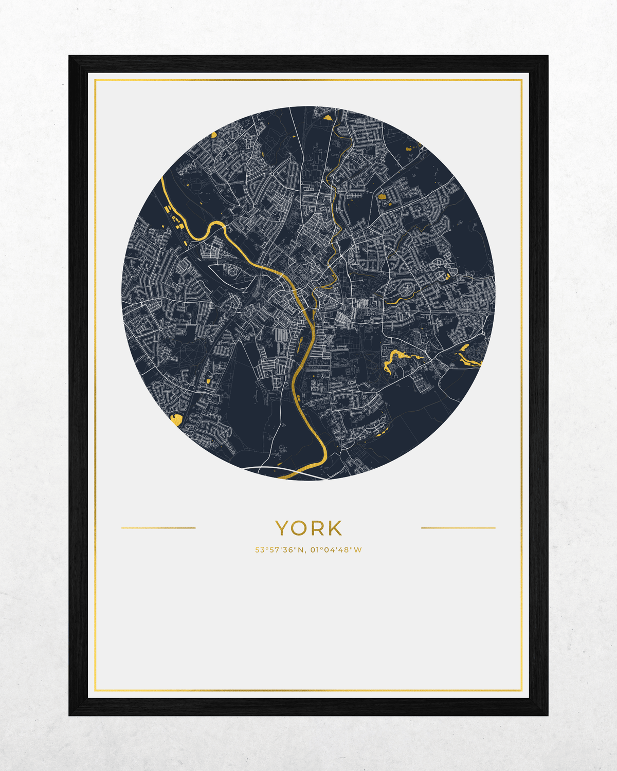 York - Gold Fine Art Map Print