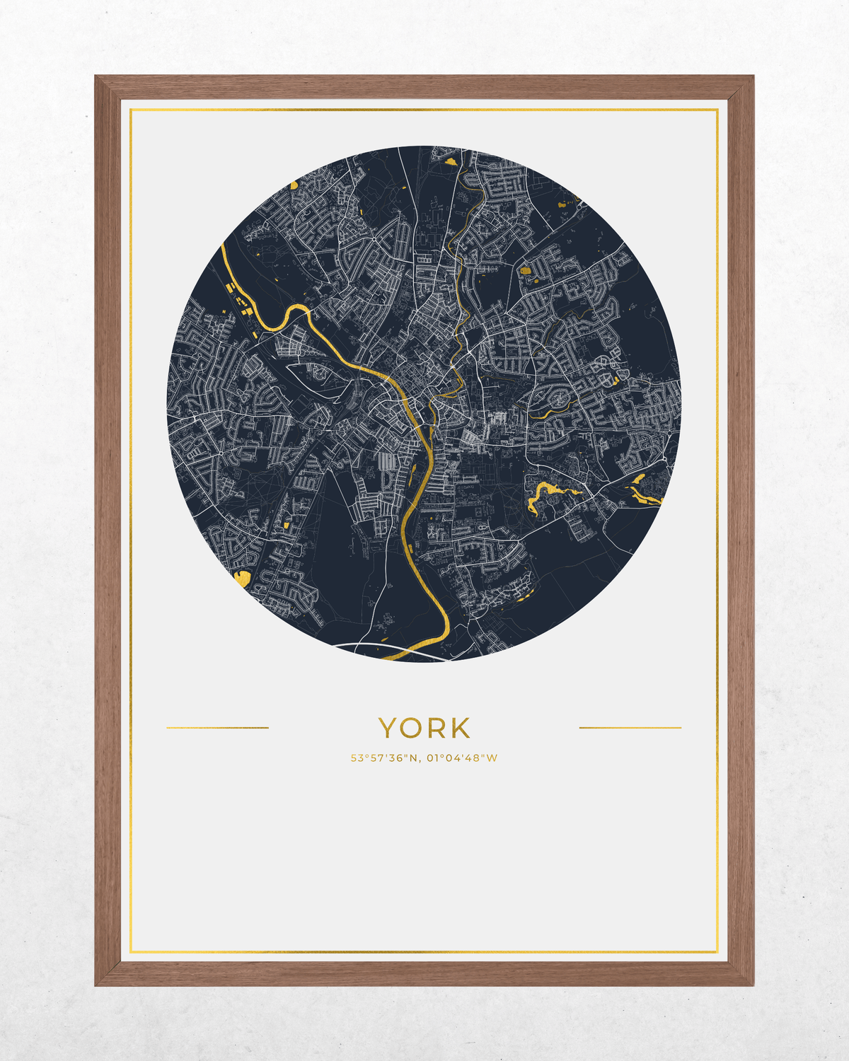 York - Gold Fine Art Map Print