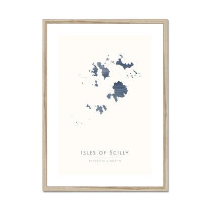 The Scilly Isles -  Framed & Mounted Map