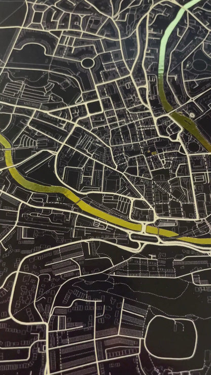 Personalised Metallic Gold Foil City Map