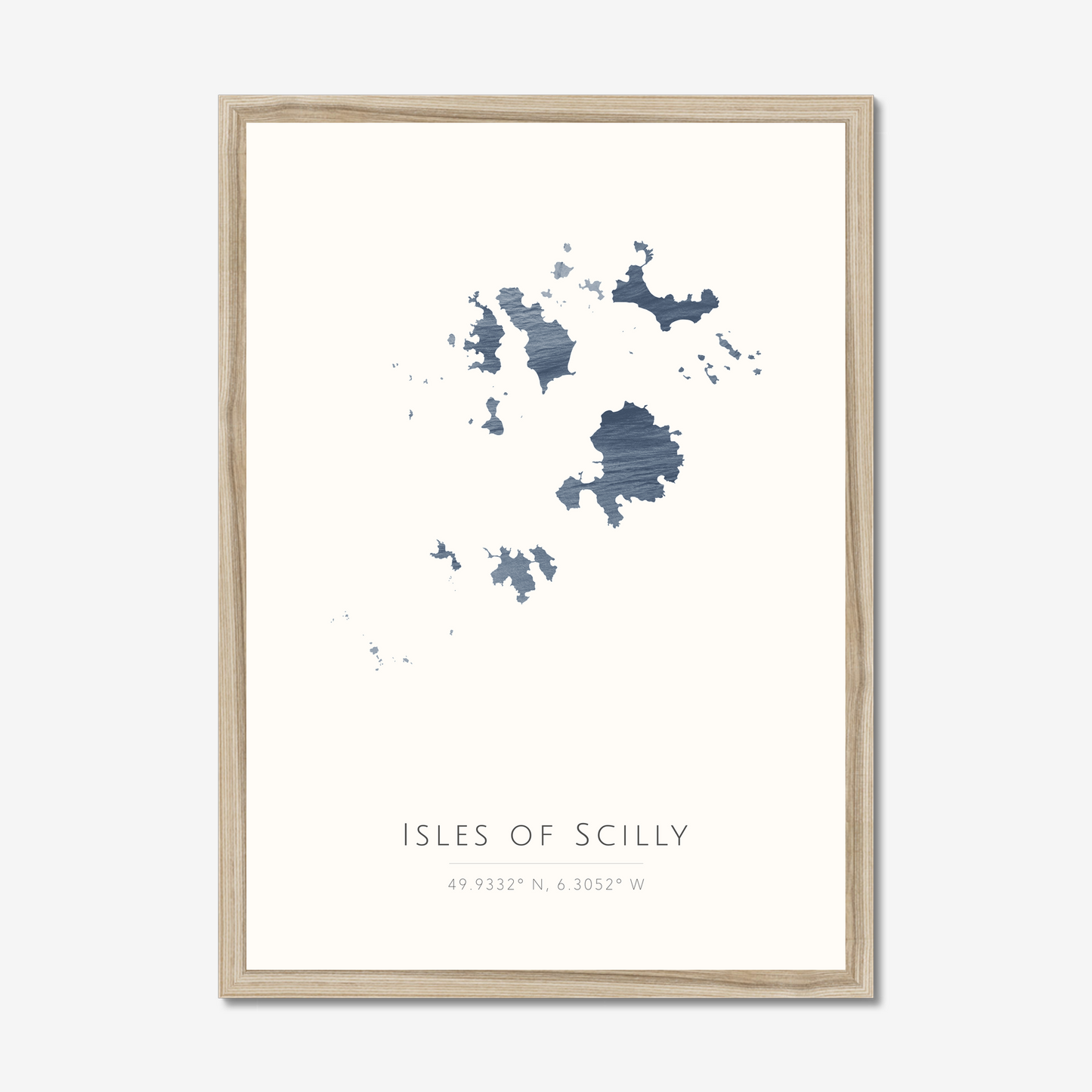 The Scilly Isles -  Framed & Mounted Map