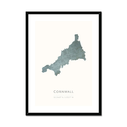 Cornwall -  Framed & Mounted Map