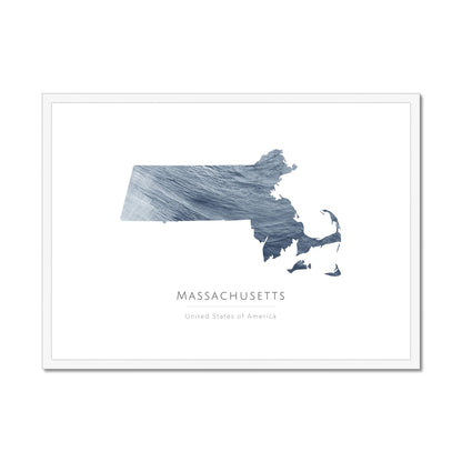 Massachusetts -  Framed & Mounted Map