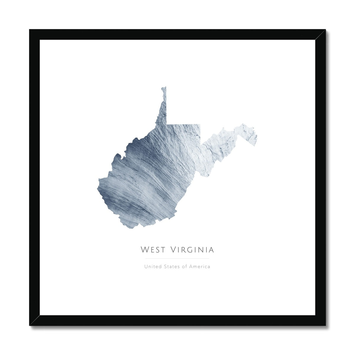 West Virginia -  Framed & Mounted Map