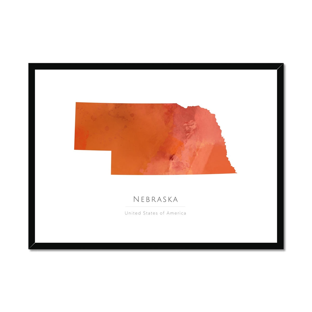 Nebraska -  Framed & Mounted Map