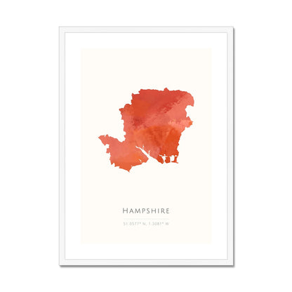 Hampshire -  Framed & Mounted Map