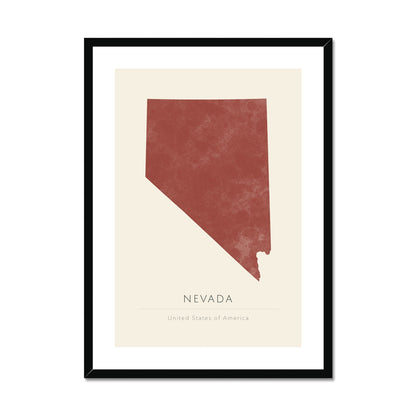 Nevada -  Framed & Mounted Map