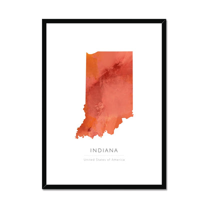 Indiana -  Framed & Mounted Map