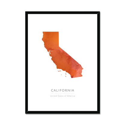 California -  Framed & Mounted Map