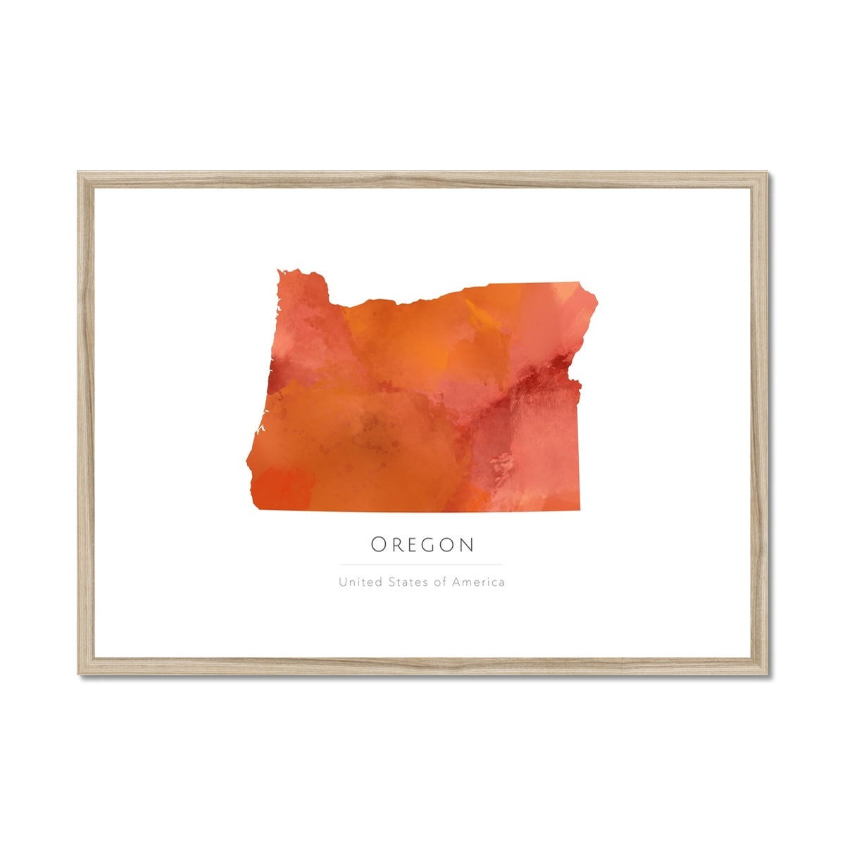 Oregon -  Framed & Mounted Map