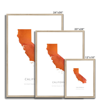 California -  Framed & Mounted Map