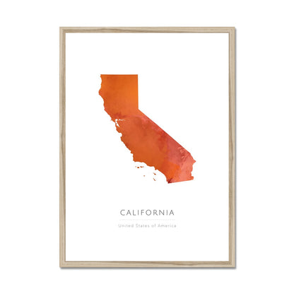 California -  Framed & Mounted Map