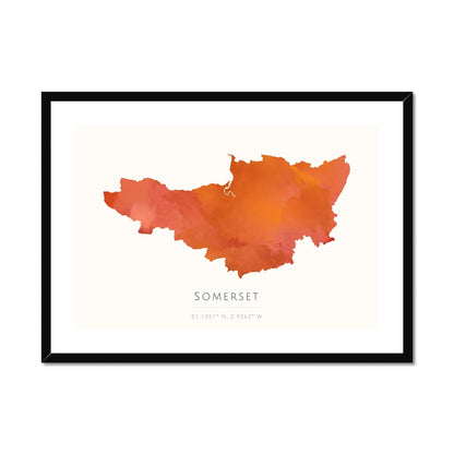 Somerset -  Framed & Mounted Map