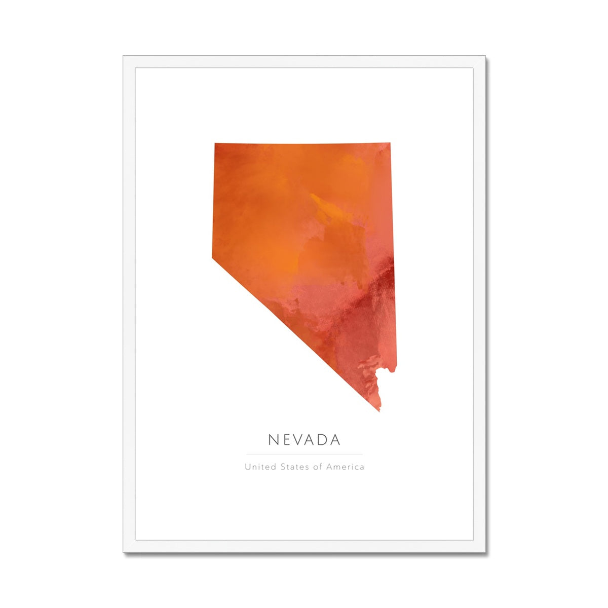 Nevada -  Framed & Mounted Map