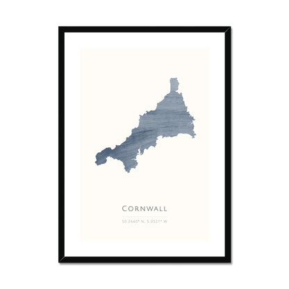 Cornwall -  Framed & Mounted Map