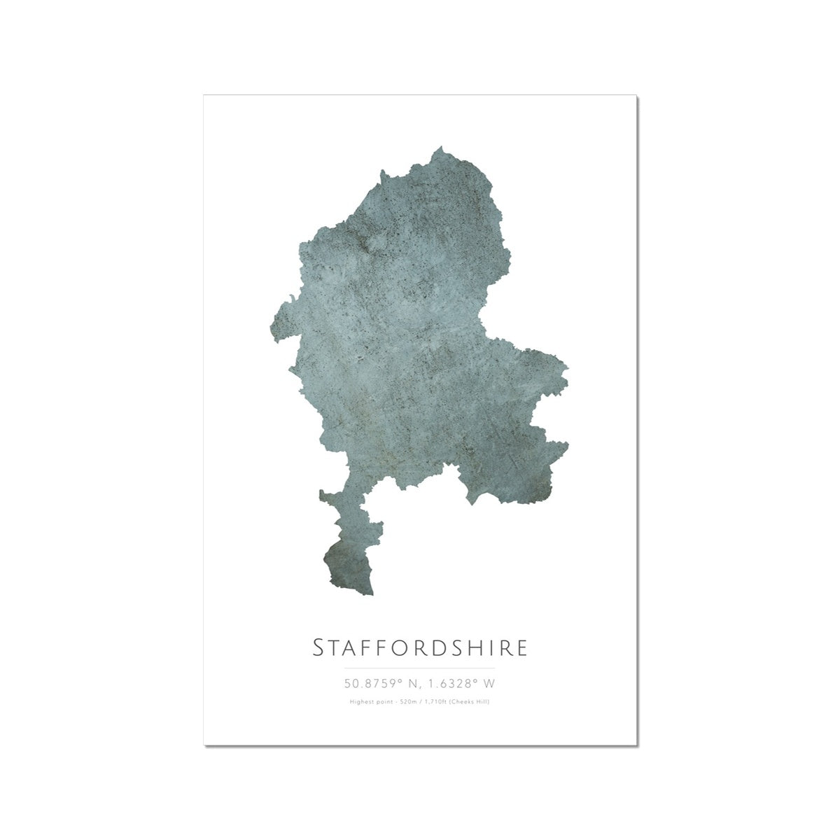 Map of Staffordshire -  Fine Art Print