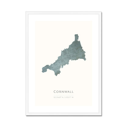 Cornwall -  Framed & Mounted Map