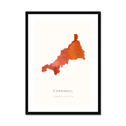 Cornwall -  Framed & Mounted Map