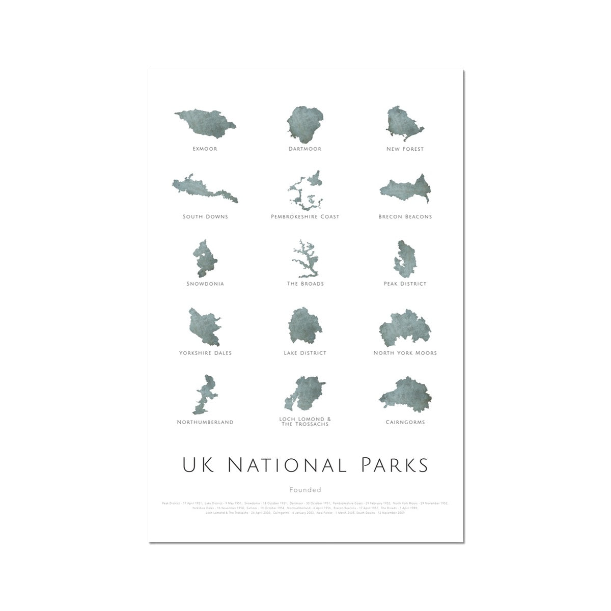 UK National Parks -  Hahnemühle German Etching Print