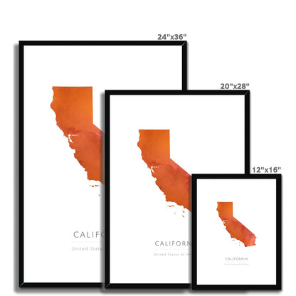 California -  Framed & Mounted Map