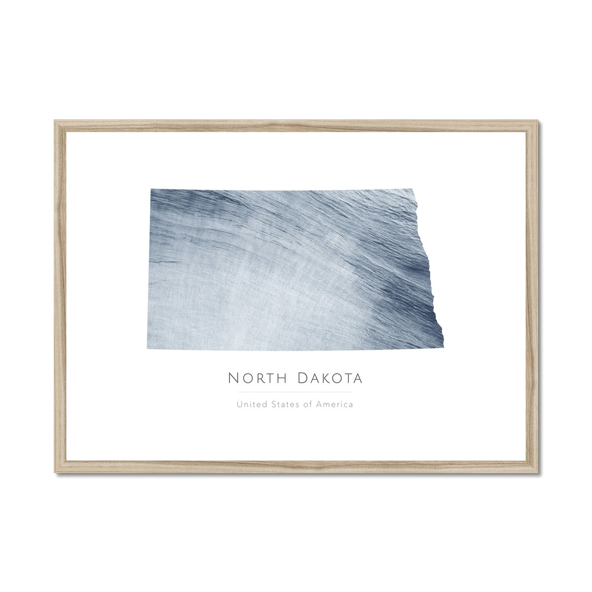 North Dakota -  Framed & Mounted Map