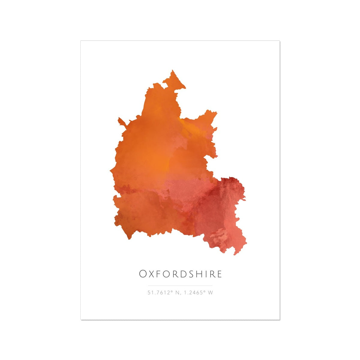 Map of Oxfordshire -  Fine Art Print