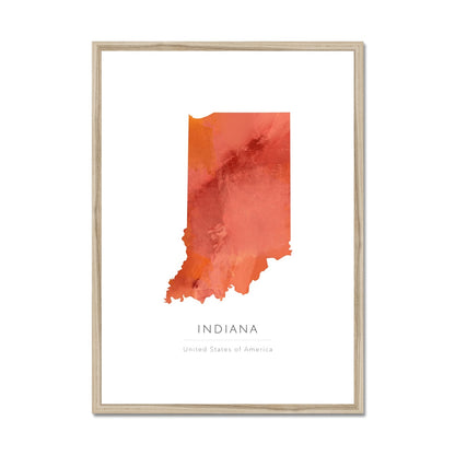 Indiana -  Framed & Mounted Map