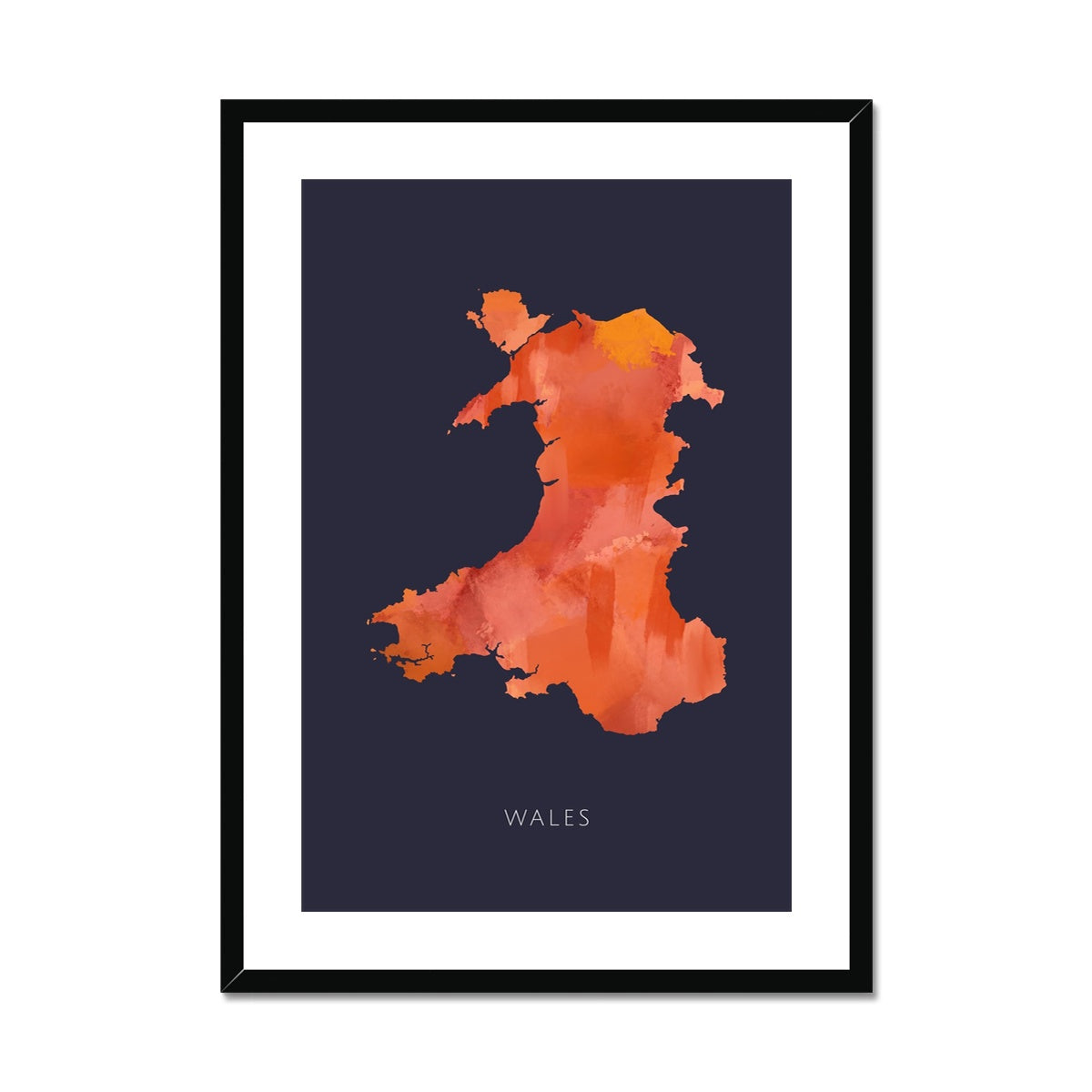 Wales -  Framed & Mounted Map