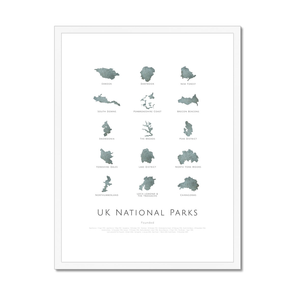 UK National Parks Map Poster