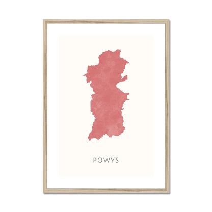 Powys -  Framed & Mounted Map