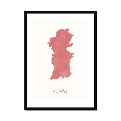 Powys -  Framed & Mounted Map