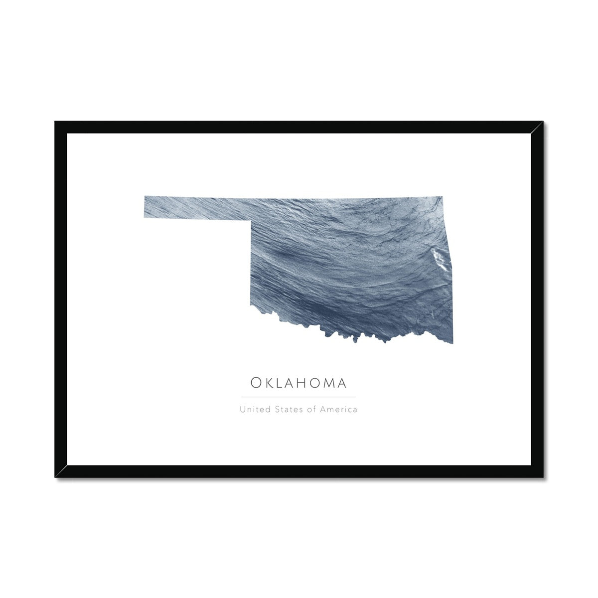 Oklahoma -  Framed & Mounted Map