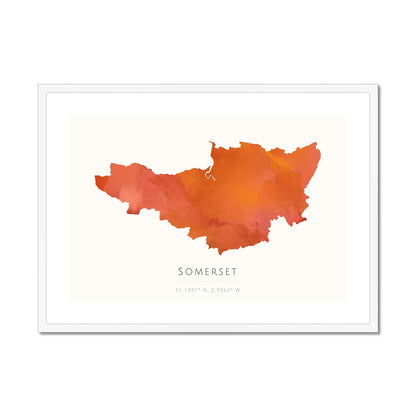 Somerset -  Framed & Mounted Map