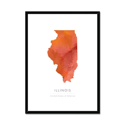 Illinois -  Framed & Mounted Map