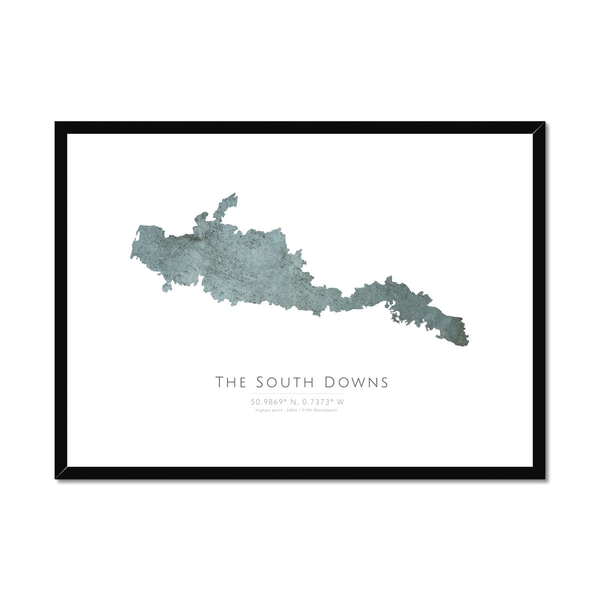 The South Downs -  Framed & Mounted Map
