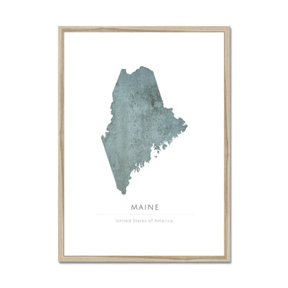 Maine -  Framed & Mounted Map