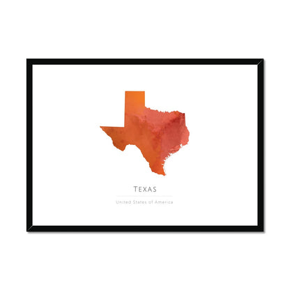 Texas -  Framed & Mounted Map