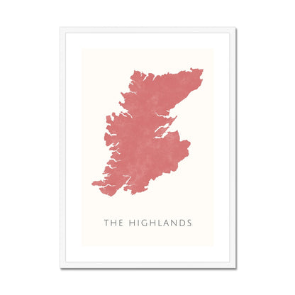 The Highlands -  Framed & Mounted Map