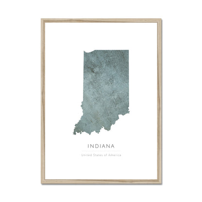 Indiana -  Framed & Mounted Map