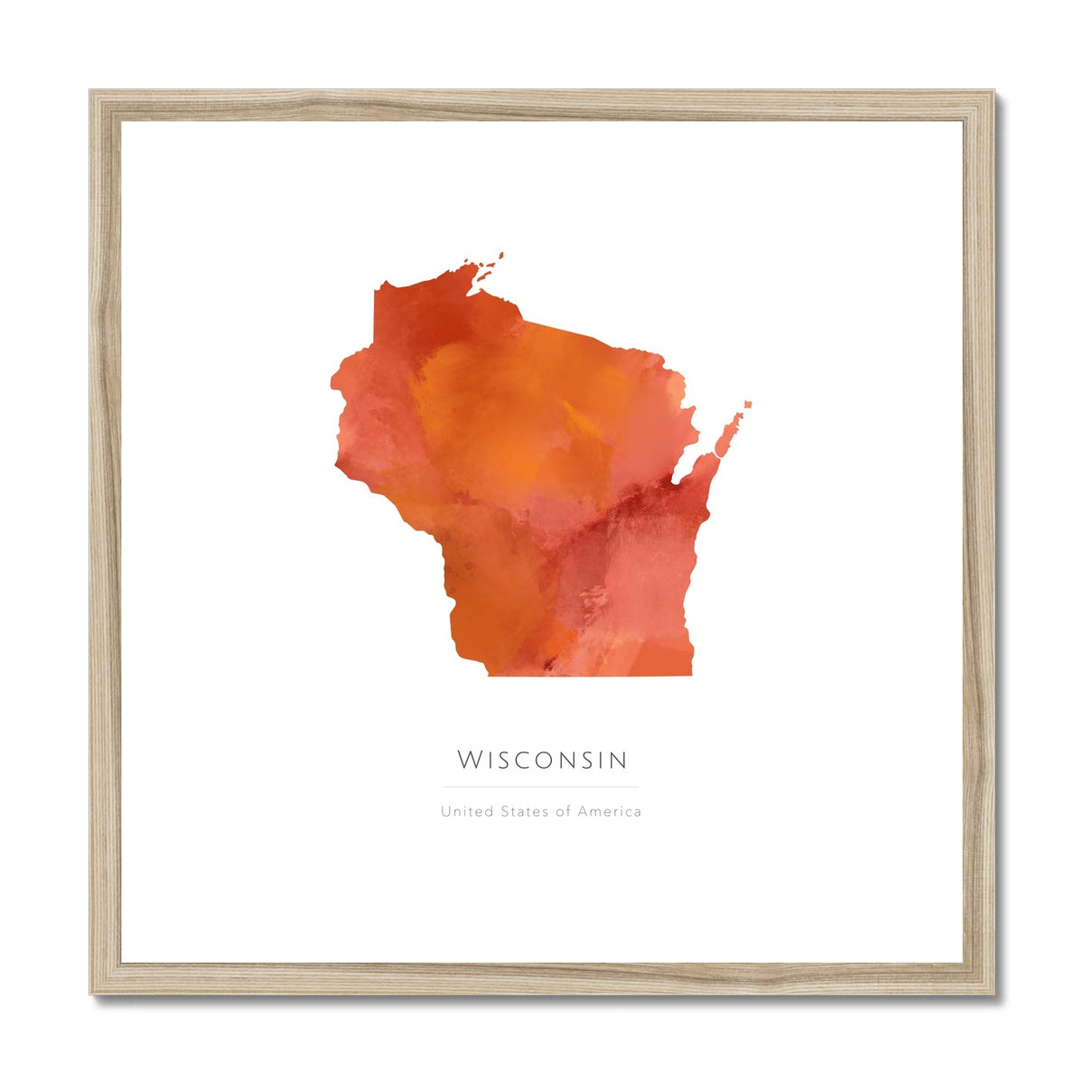 Wisconsin -  Framed & Mounted Map