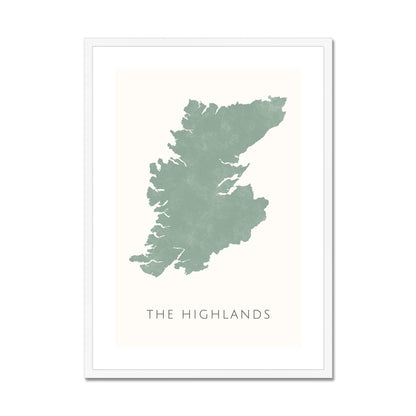 The Highlands -  Framed & Mounted Map