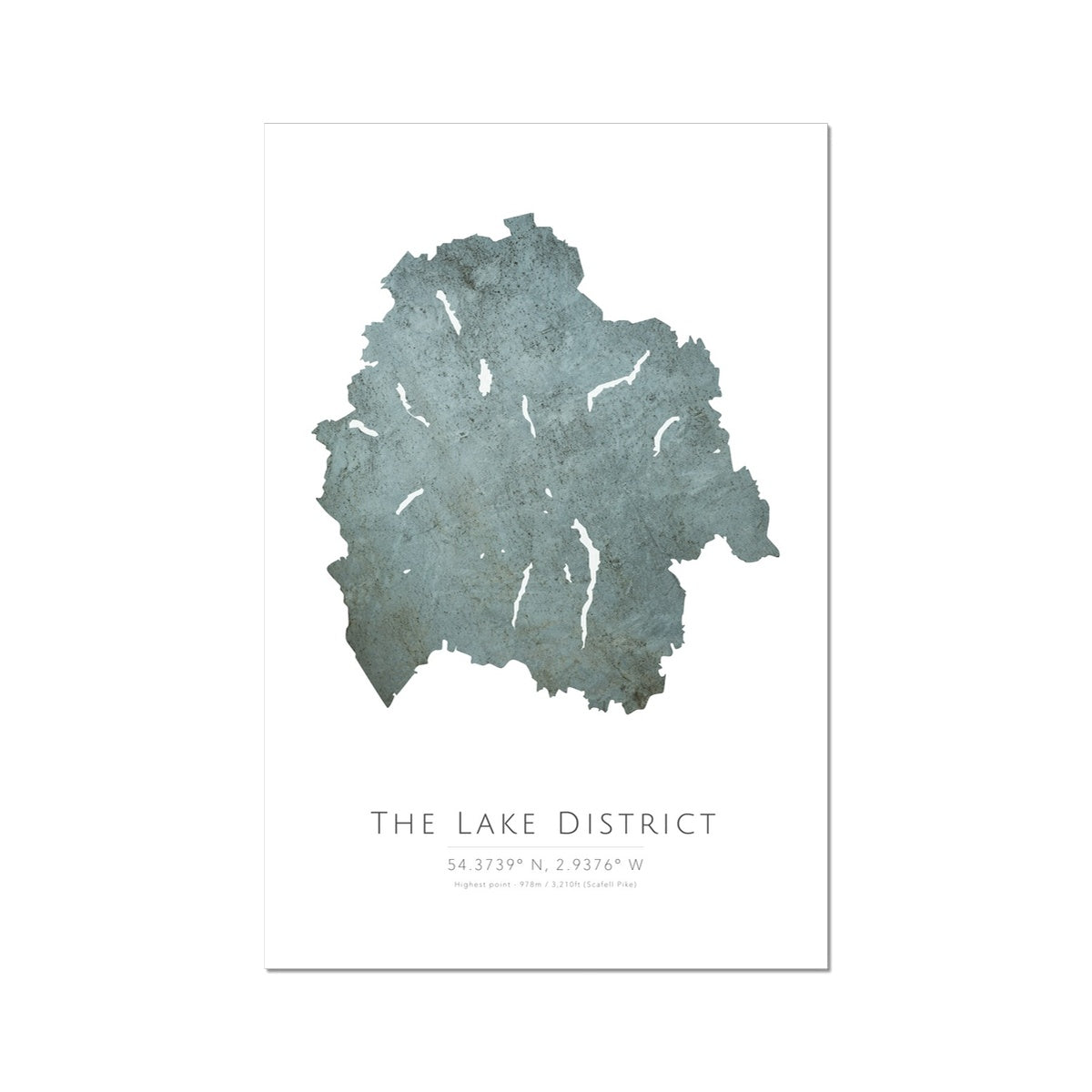 Map of the Lake District -  Fine Art Print