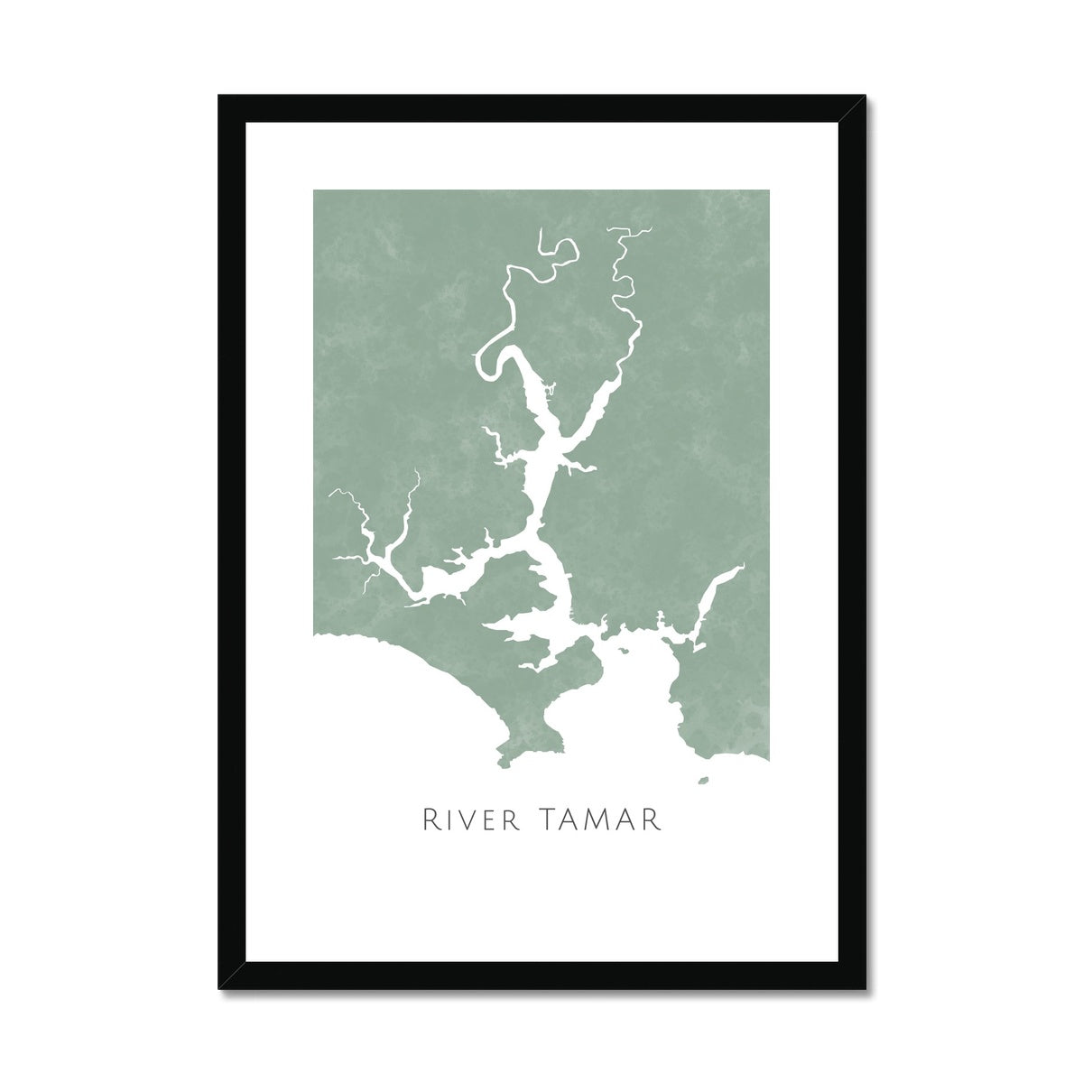 River Tamar -  Framed & Mounted Map