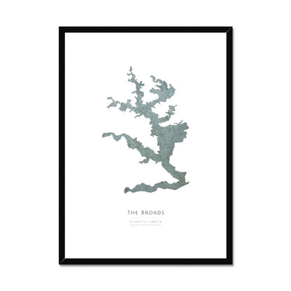 The Broads -  Framed & Mounted Map