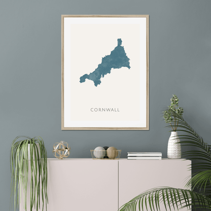 Cornwall -  Framed & Mounted Map