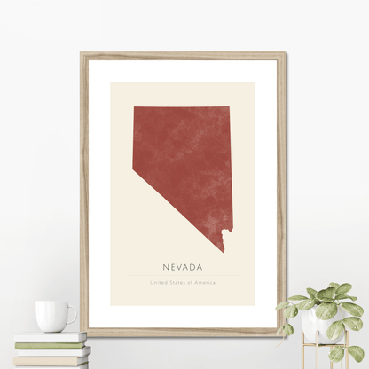 Nevada -  Framed & Mounted Map